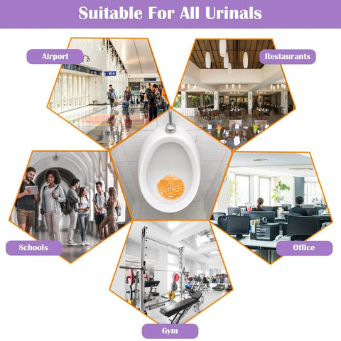 Urinal Screens Deodorizer Set Of 10 With Orange And Lavender Fresh Scents For High Traffic Bathrooms In Offices, Malls, Restaurants