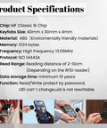 Product specifications and use of 10 Pack M1 Classic 1K Key Fobs Proximity RFID Cards NFC Tags ISO14443A 13 56 MHz Black For Easy Entry Access Control System UID Unchangeable For Smooth Access
