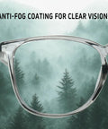 Close-up of Tough As Nails Safety Glasses With Anti Fog Shield and Blue Light Blocker, showcasing anti-fog coating for clear vision.
