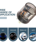 Universal 2 Pin 12Volt Automotive Flasher Relay Featuring Heavy Duty Copper Coils And Bombproof Sealed Housing For Dead Reliable Turn Signal Blinker Swap with range of applications.