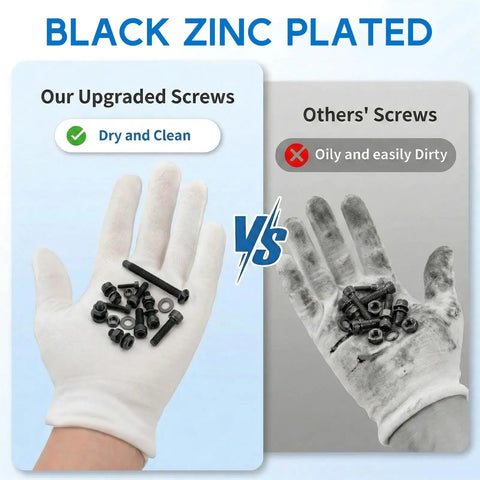 Comparison of clean upgraded vs dirty other screws for 1600 Pcs M3 Screw Kit With 12.9 Socket Cap Head And 10.9 Socket Button Head Screws