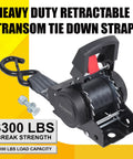 Beefy Heavy Duty Retractable Ratchet Strap Set 2 Inch By 6 Feet 2 Pack Bolt On Tie Downs For Trailers Boats Jet Skis