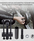 maXpeedingrods Harley transmission mainshaft bearing race tool installer puller in use with clamp press frame