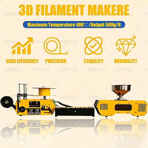 Desktop 3D Filament Extruder Recycler With Auto Coil Winding And Integrated Filament Holder For Hassle Free Resin Pellet Melting And Butter Smooth Continuous Output