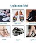 Various types of shoes including sports, cloth, leather, sandals, slippers, and high heels, suitable for Waterproof Shoe Glue application.