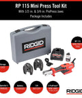 Ultra Lightweight Mini Press Tool Kit With ProPress Jaws For One Half To Three Quarters Inch, 2V LiIon Battery, 12V Charger, And Case