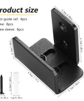 U Shape Floor Guide For Sliding Barn Doors, 4 Pack, Black Finish, Wall Mount, Flush Flat Bottom Design, with screws and sleeves