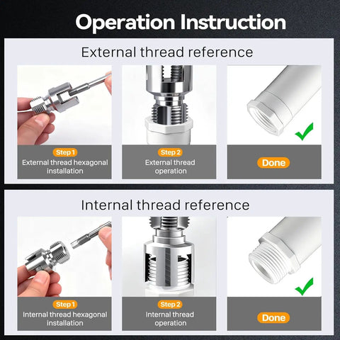 Electric Drill PVC Pipe Threader Kit For Half Inch And Three Quarter Inch Pipes With Dual Internal And External Threading