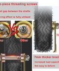 Comparison of Heavy Duty Pneumatic Rubber Casters 8 And 10 Inch Swivel Replacement Wheels with details on screws and bracket thickness.