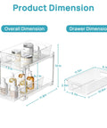 Pull Out Under Sink Organizer Set Of Four Slick Sliding Drawers Multi Purpose Cabinet Storage Tray dimensions with clear design and measurements.