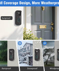 No Drill Adhesive Doorbell Mount For All New Video Doorbell Camera Second Generation showing weatherproof features in various conditions
