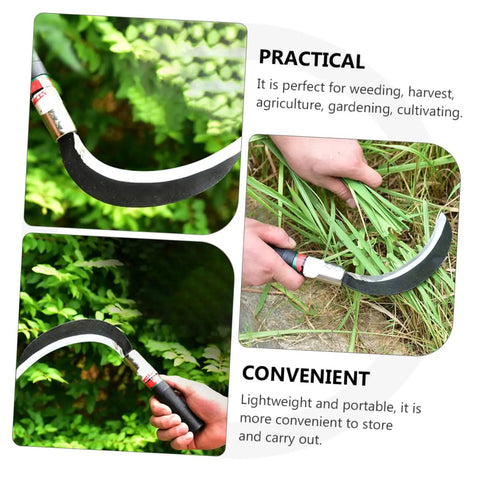 Close-up of Manganese Steel Garden Weeder Tool Set For Easy Weeding And Grass Cutting Ergonomic Handle Lightweight Durable Sickle Design