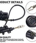 Rear Disc Brake Master Cylinder Caliper With Replaced Disc Brake Pad For 50cc To 125cc ATV Quad shown with hydraulic cylinder.
