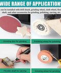 Wide range of applications for grinding and polishing with diverse tools on a flexible shaft and various wheels.