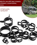 Get Your Hands on This Awesome 131 Piece Assortment Kit With 16 Radiator Hose Clamp Sizes For Tightening Air Tubes And Fuel Lines Like A Pro During Auto Repair Or Home Plumbing Jobs Without Breaking The Bank. black 65Mn spring steel hose clamps, assorted sizes for mower and fuel line use