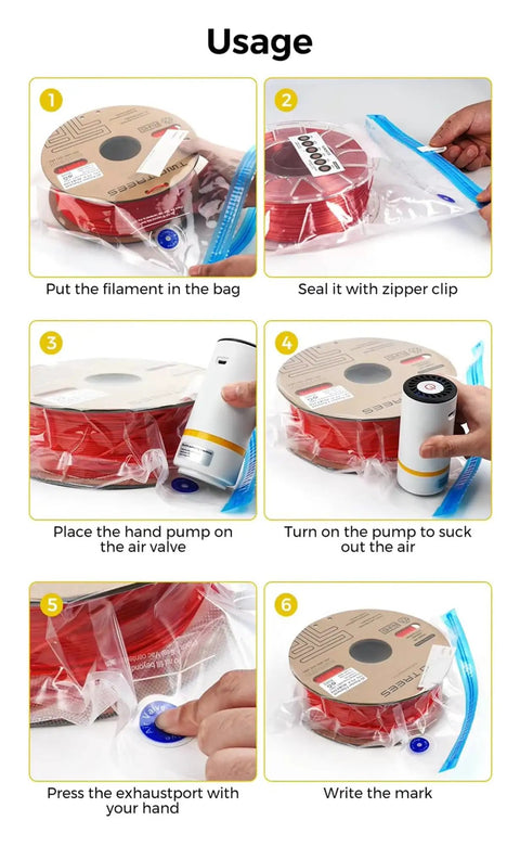 Maximum Strength Ultimate Premium Vacuum Storage Bags Keep Your 3D Printer Filament Hella Dry And Straight Up Moisture Free For PLA ABS TPU With Auto Pump During Long Term Preservation