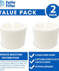 Two Pack Humidifier Wicking Filter Replacement For AIRCARE Essick Air MAF1 And Kenmore Humidifiers Models MA0950 MA1200 MA1201 MA09500 MA12000 MA12001 MA12010 15412 14906 29982 Includes Two Replacement Filters Keeps Your Humidity On Point displayed in packaging