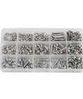 M3 304 Stainless Hex Socket Head Cap Screws And Nuts Kit, 150 Pcs Each, Grade 8.8 bolts in a compact case