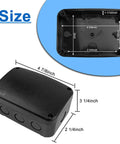 IP66 Waterproof Outdoor Junction Box For Diy Solar CCTV And LED Projects, Dust Tight Weatherproof Electrical Enclosure In Black, 125 X 86 X 62 Mm, Built Tough For Heavy Rain And Real Outdoor Use, angled view with size dimensions