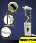 Electric Fuel Pump Module Assembly For Chevy S10 GMC Sonoma Isuzu Hombre 2.2L L4 In Tank Direct OE Replacement Fits 1997 1998 1999 2000 Replaces E3943M showing components