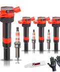 Set Of 4 Ignition Coil Packs And Platinum Spark Plugs For 1.8L 2.0L L4 Engines In Hyundai Elantra Elantra GT Coupe Tucson Kia Soul Forte
