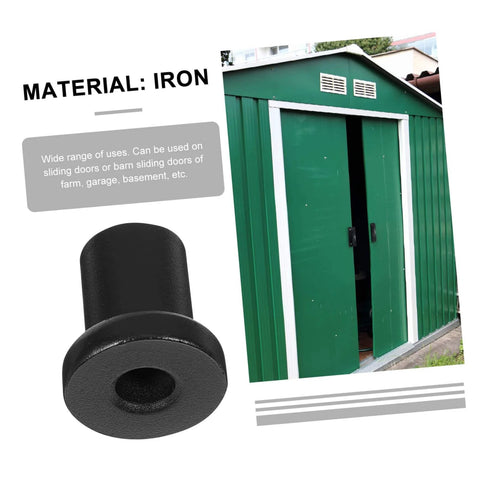 4 Pack Carbon Steel Sliding Barn Door Track Spacers And Connectors displayed against a green sliding door background.