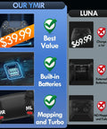 Price comparison of Ymir controller with built-in batteries and mapping features versus Luna controller for $69.99