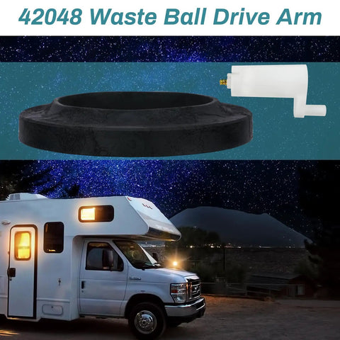 Waste Ball Drive Arm Kit For Aqua Magic Style Lite Style II Style Plus Toilets visible with closet flange seal for RVs