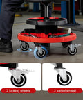 Rolling Mechanic Garage Stool With Modular Removable Tool Tray Pneumatic Height Adjustable Shop Chair for Auto Repair