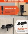 Two installation methods for Heavy Duty Slide Bolt Gate Latch For Wooden Fence And Barn Doors 6.3 Inch 304 Stainless Steel with Black Finish
