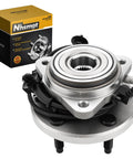 Front Wheel Bearing Hub Assembly With ABS For Ford Ranger Explorer Explorer Sport Trac Explorer Sport Mercury Mountaineer Mazda B4000 1997-2009 5 Lug 4WD Direct Fit Replacement shown with box