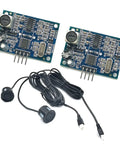 Waterproof 2 Pack JSN-SR04T Ultrasonic Sensor Module For Arduino with integrated transducers, cables for distance measuring, outdoor use.