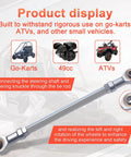 Two Pack 210mm Universal Steering Shaft Tie Rods Eleven Inch By Five Sixteenth Inch Plug And Play Go Kart ATV Replacement Parts Durable Steel Linkage For Quick Install And Long Lasting Performance on go-kart and ATV