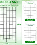 Foldable Two Panel Garden Trellis for Climbing Plants, Easy Setup No Fuss, Space Saving, Raised Bed Vegetable Support with 59 Inch Span