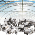 Greenhouse Glass Clamps Stainless Steel Sprung G Clamp Set 50Pcs Plant Fasteners For Climbing Vines Garden Holder Glazing Clips, steel clamps