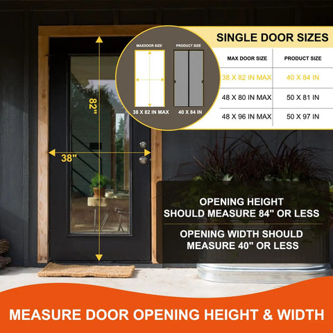 Heavy Duty Fiberglass Magnetic Screen Mesh Door For 38 By 82 Inch Doors Fits 40 By 84 In Interior Patio And Sliding Doors.