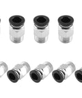 10 Pack Push To Connect Pneumatic Fittings 8mm Tube OD To One Quarter Inch NPT Male Straight Quick Connect For Air Hose