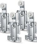4 Piece Panel Wardrobe Door Rollers 7/8 Inch Replacement Hardware For Older Style Sliding Closet Doors Glides Like A Champ Heavy Duty Swivel Wheels No Sweat Install - silver galvanized brackets with nylon rollers