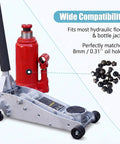 Six Pack Bottle Jack And Floor Jack Oil Filler Plug Set With 8Mm Rubber Plugs for hydraulic jacks shown beside floor jack