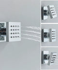 Fresh LED Shower System With Thermostatic Valve, Wall Mounted Chrome Rain Shower Combo, adjustable body spray jets in action