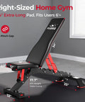 Heavy Duty Adjustable Weight Bench For Home Gym 1300Lbs Capacity Flat To Incline Bench Press With 34 Inch Extra Long Backrest
