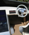 Marine Rocker Switch LED Light Bar 3 Pin With Red Backlit, SPST On Off Switch installed on boat dashboard