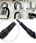Five Pack Half Inch Strain Relief Cable Gland Kit IP68 Waterproof Nylon Spiral Joint With Gaskets For Six To Twelve Millimeter Wires