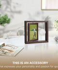 Two In One Golf Ball Display Frame With Round Transparent Case And Rotatable 4x6 Photo Frame Gift, table setting