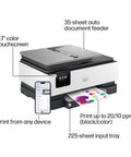 OfficeJet Pro 8125e Wireless All In One Color Inkjet Printer for Home Office with Scan Copy ADF and Duplex Printing AI Enabled