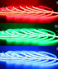 High Density COB LED Strip Lights 16.4 Feet RGBW Color Changing With 6000K Daylight White 24V DC Indoor Flexible Tape in red, green, blue
