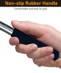 Hand holding 40 Inch Telescoping Magnetic Pickup Tool With 35 Lb Pull Extendable Heavy Duty Magnet Stick, focusing on rubber handle