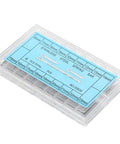 No Sweat Watch Band Link Cotter Pin Assortment Set Stainless Steel Spring Bars in clear storage case with measurement guide.