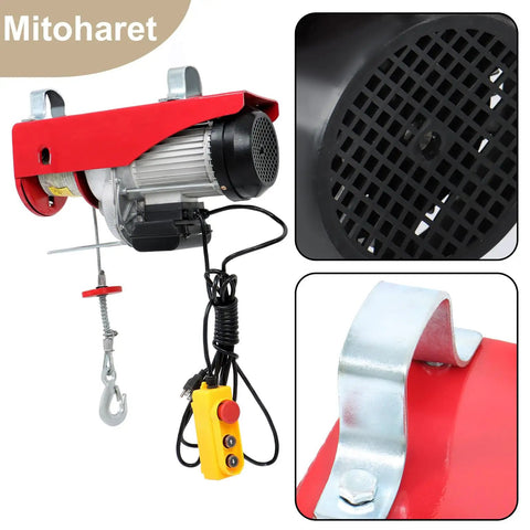 Heavy Duty PA1000 Electric Hoist 2200 Lbs Capacity Wired Remote Control with 13ft sling for industrial lifting use.