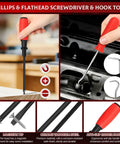 12 Piece Nail Puller And Trim Removal Tool Kit Including End Cutting Pliers Baseboard Tool Cat's Paw Nail Puller Car Clip Remover Tools Pry Bar Staple Remover Tool Carpet Cutter And Hook Tools For DIY Auto And Home Repair, red handle screwdriver set